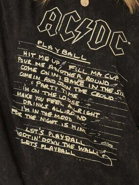 Brand New AC/DC Playball Lyrics Charcoal T-Shirt Unisex